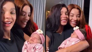 Ludmilla e Brunna Gonçalves mostram o rosto de Zuri pela 1ª vez