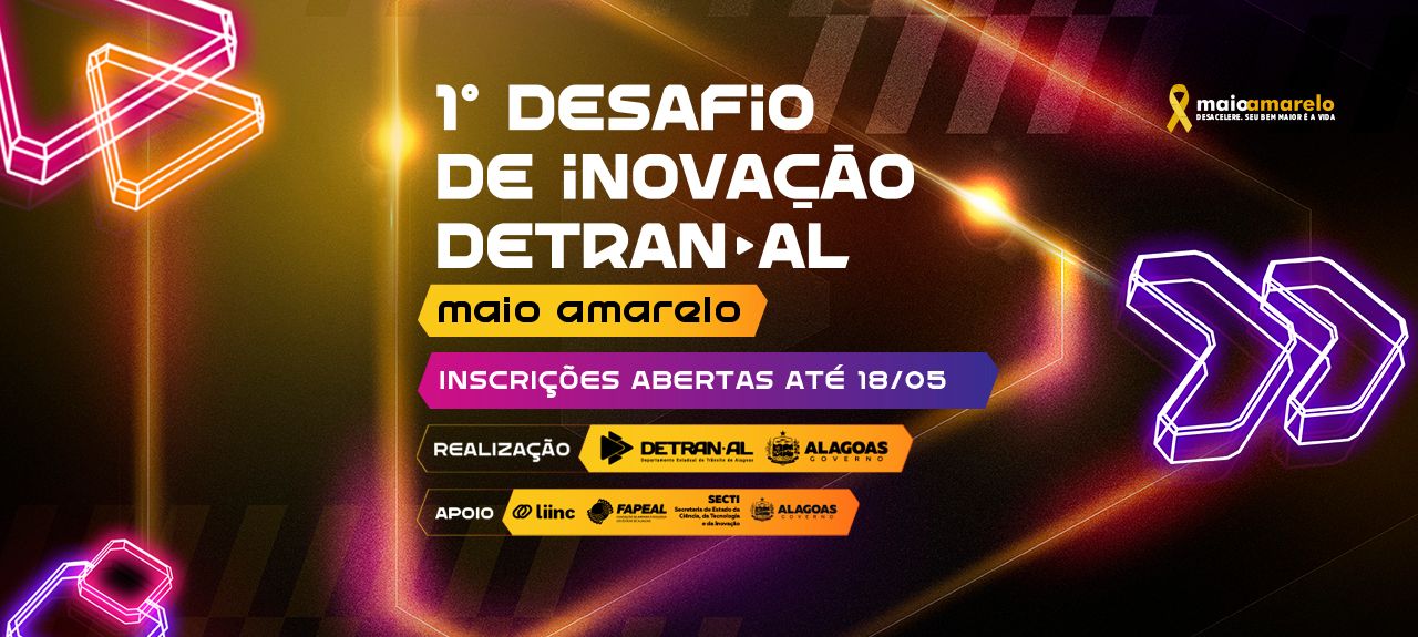 Maio Amarelo: Detran abre inscrições para o 1º Desafio de Inovação voltado à segurança no trânsito