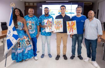 Prefeito JHC se reúne com representantes da Beija-Flor, que apresentará Maceió na Marquês de Sapucaí