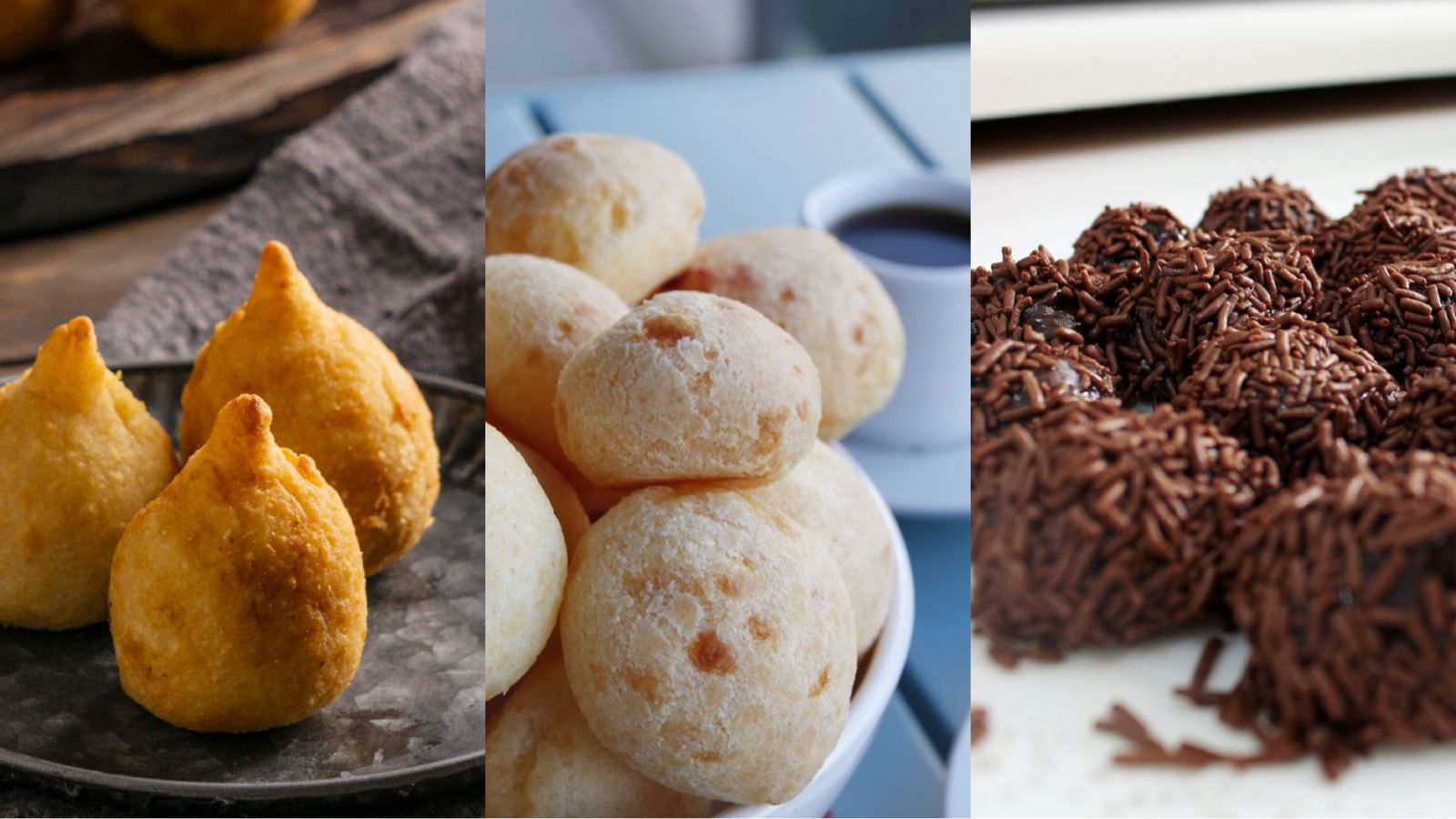 Coxinha, pão de queijo e brigadeiro se destacam como quitutes mais queridos da gastronomia brasileira