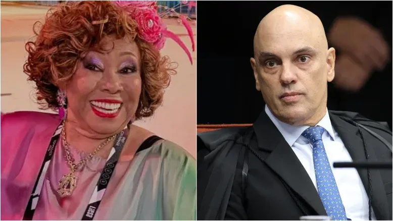 Alcione revela encanto pelo ministro Alexandre de Moraes: ‘Meu careca’