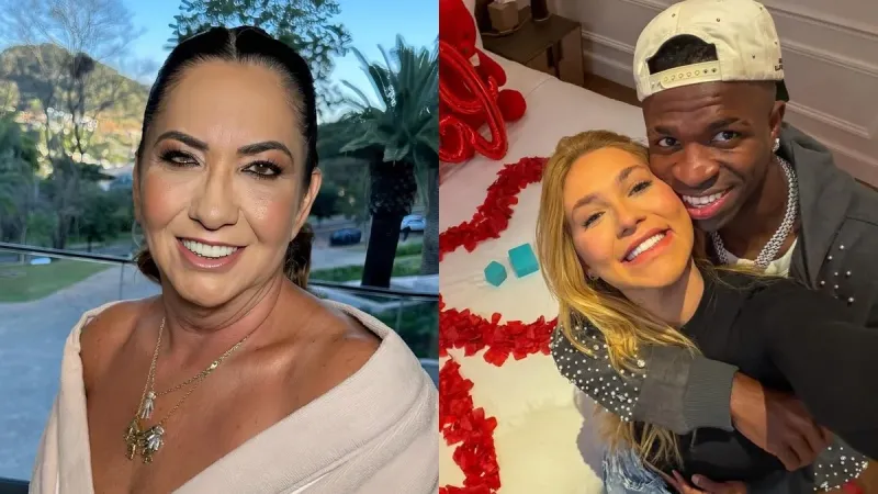 Mãe de Virginia causa na web ao postar 1ª foto com Vini Jr.; veja